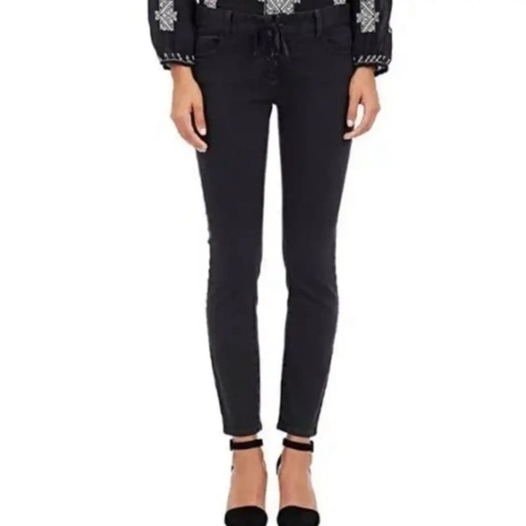 Nili Lotan 111/88 Black Lace Up Jeans Size 6 - Picture 1 of 12